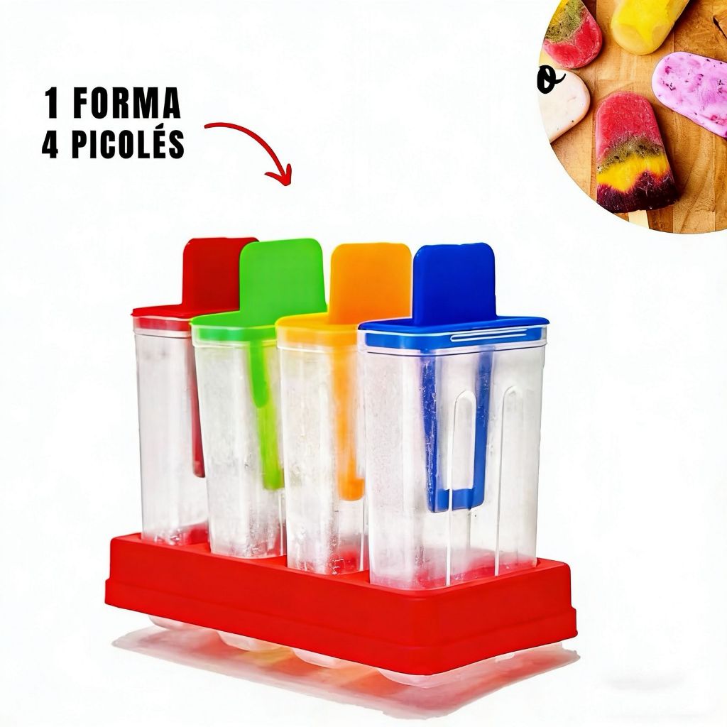 Kit Forma Sorvete Picolé Com Suporte  C/04 Promoção