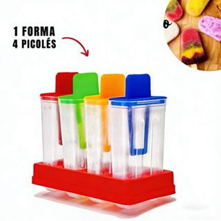 Kit Forma Sorvete Picolé Com Suporte  C/04 Promoção em Oferta na Shopee