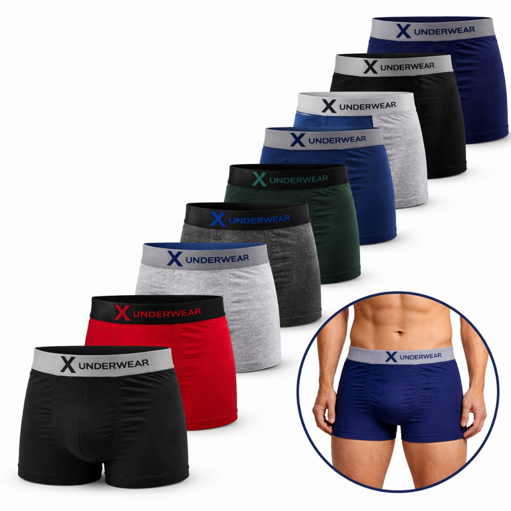Kit com 5 ou 10 Cueca Box Microfibra Ultra Confortável Masculina Adulto Diversas Cores