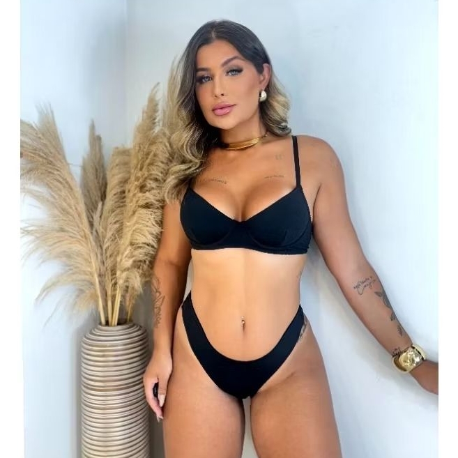 Conjunto Básico Calcinha Asa Delta e Sutiã com Aro Sem Bojo de Algodão Cotton Comfy Dia a Dia Lingerie Confortável