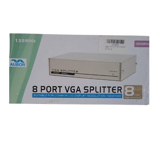 Splitter Vga De 8 Portas 130 Mhz Duplica Sinal De Vídeo Computador ou Dvr P/ 8 Monitores Tvs ou Projetores