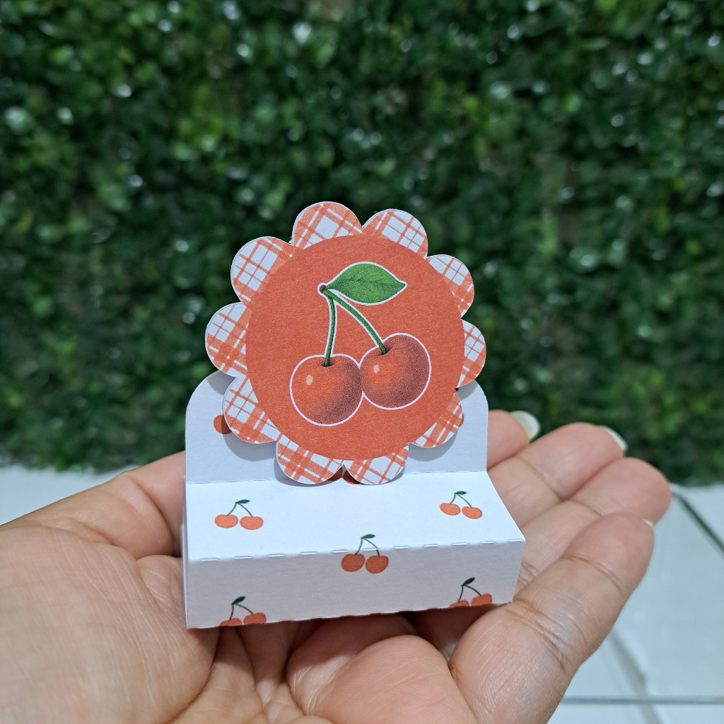 Porta Bis Duplo Cerejinha Personalizado | Tema Cerejinha Delicado | Lembrancinha Festa Infantil