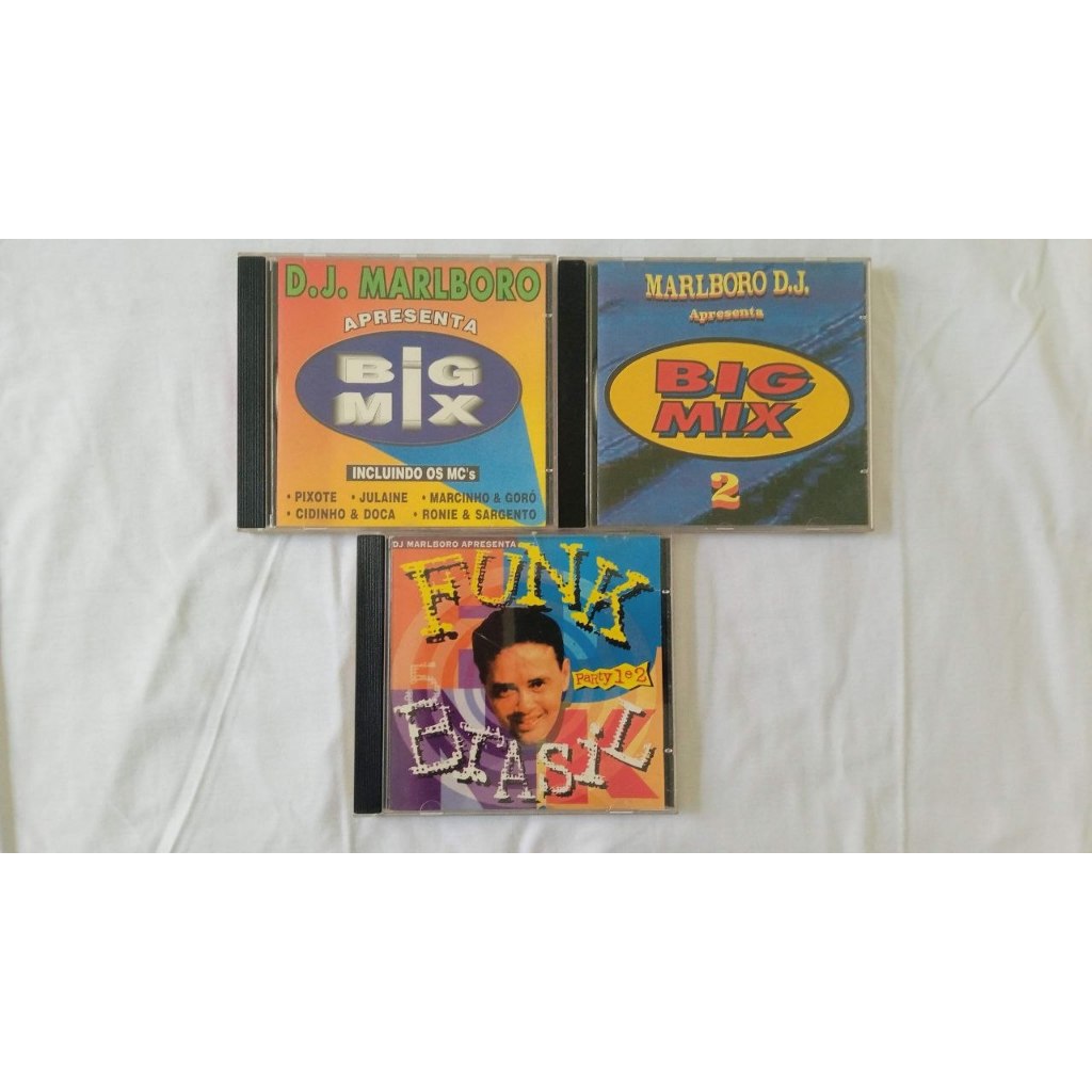 3 Cds Dj Marlboro ,Big Mix 1 e 2 ,Funk Brasil 5 (Funk Antigo)