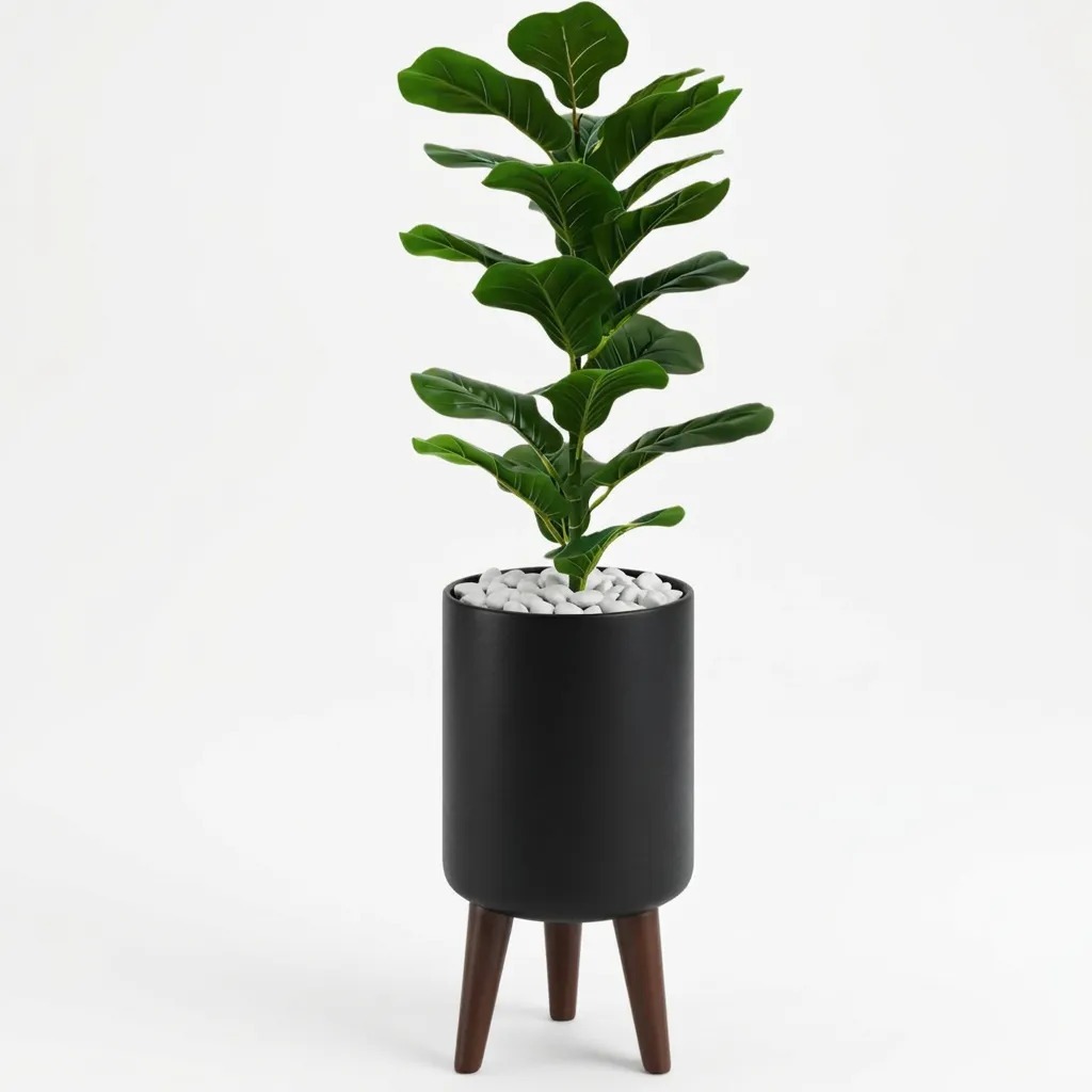 Ficus Lyrata Bambino Artificial Realista Com Vaso Decorativo em Oferta na Shopee