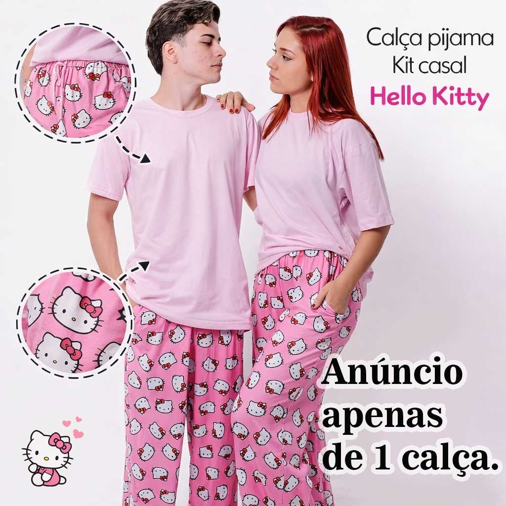 calça pijama miranho batmam Hello Kitty kuromi unissex Calças Casuais verão Inverno pijama Sanrio