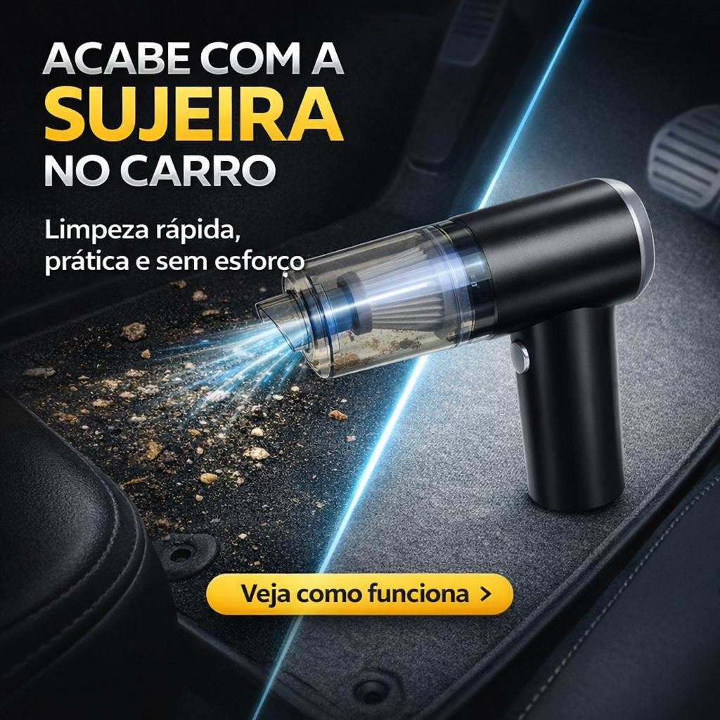 Aspirador Automotivo Portátil Potente Sem Fio Recarregável Mini Aspirador Carro Premium
