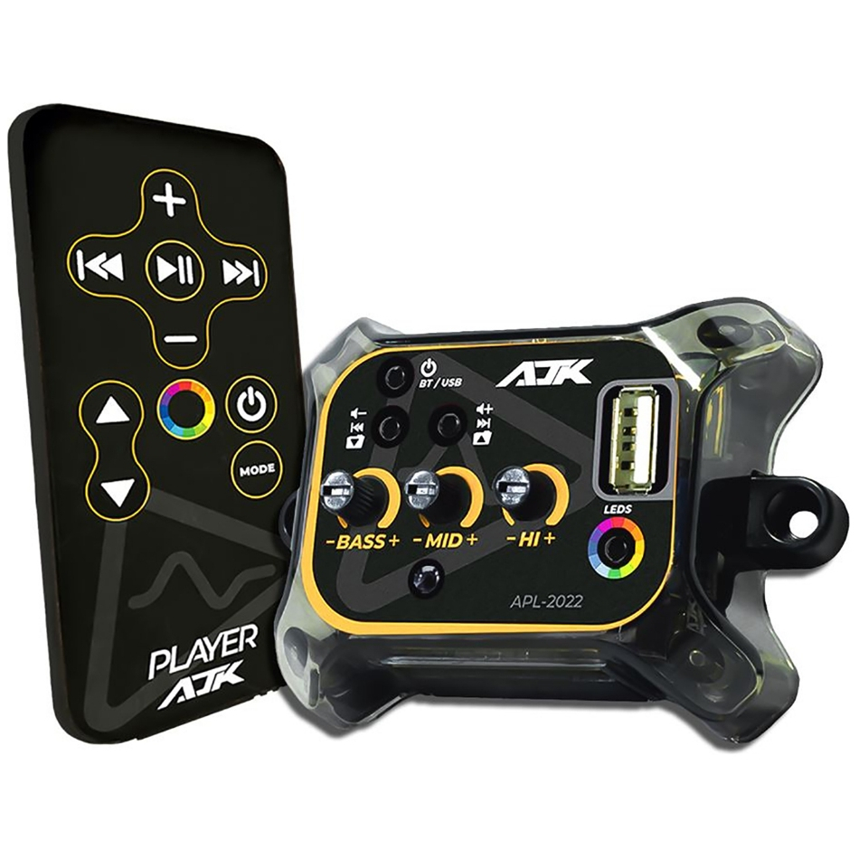 Player Automotivo AJK APL-2022 Bluetooth 5.0 Caixa Bob USB Controle Saída LED Endereçável Alta Qualidade