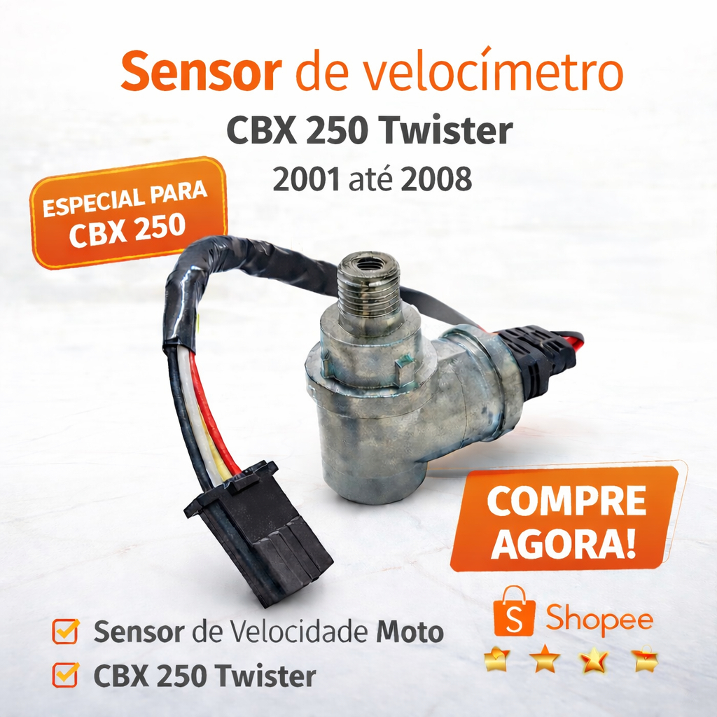 Sensor Velocidade CBX 250 Twister 2001 Até 2008/ XR 250 Tornado/ NX 400i Falcon 2013 a 2015