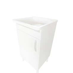 Balcão de lavanderia P/ Tanque 26 Litros 1 Porta Mdf Tx entregue montado