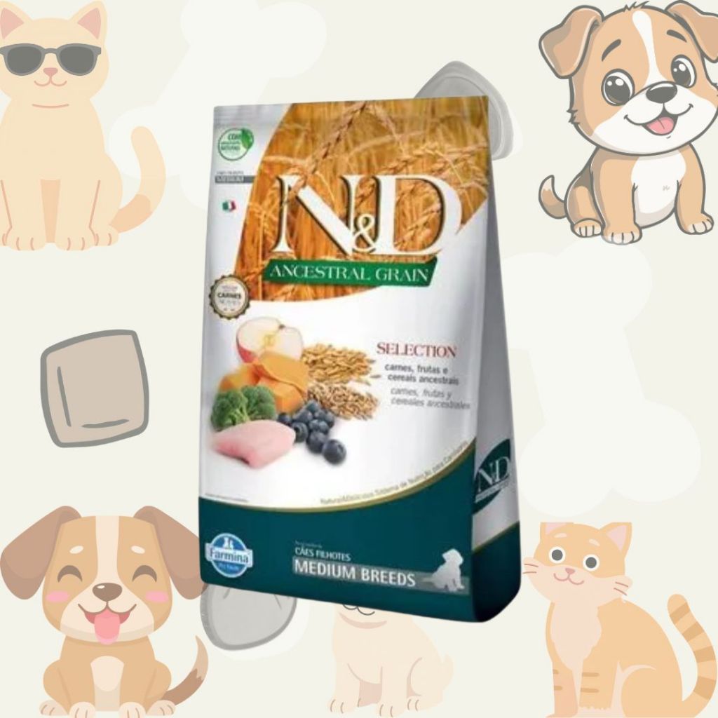 Ração P/Cães Filhotes N&D Ancestral Selec. Puppy Medium 15KG
