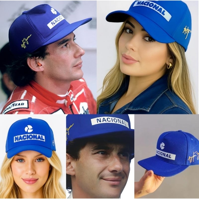 BONÉ NACIONAL AYRTON SENNA UNISEX COLECIONAVEL AZUL ROYAL PROMOÇÃO