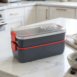 Marmita 750 ml 2 Andares C/ Divisória e Trava Hermética - BPA FREE | Jacki Design