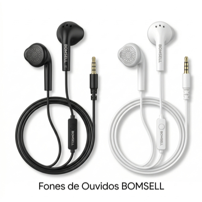 Fone de Ouvido Com Fio e Microfone - BOMSELL