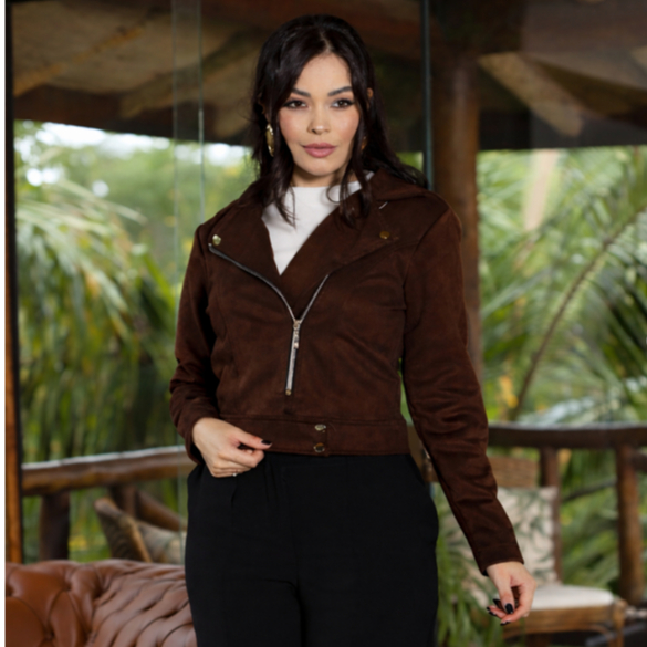 Jaqueta Feminino Casaco SCUBA SUEDE Blusa Frio Inverno