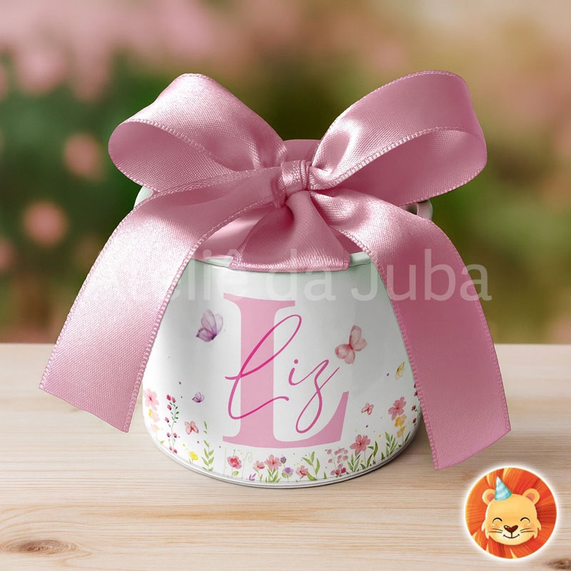 Kit Mini Tubolata Jardim Encantado Personalizada para Maternidade e Festa - 5x6 cm