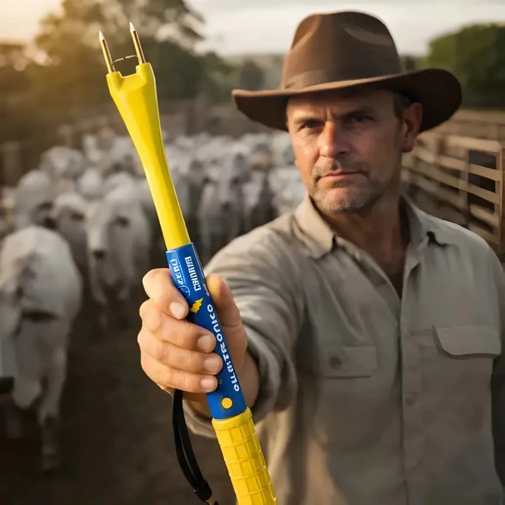 FERRÃO ELETRÔNICO RECARREGÁVEL ZEBU MANEJO ANIMAIS BOVINOS SUINOS