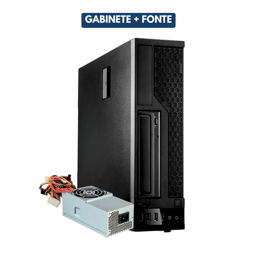 Gabinete Master + Fonte Real 80 Plus - Compatível com qualquer placa mãe - DELL, Positivo, Daten