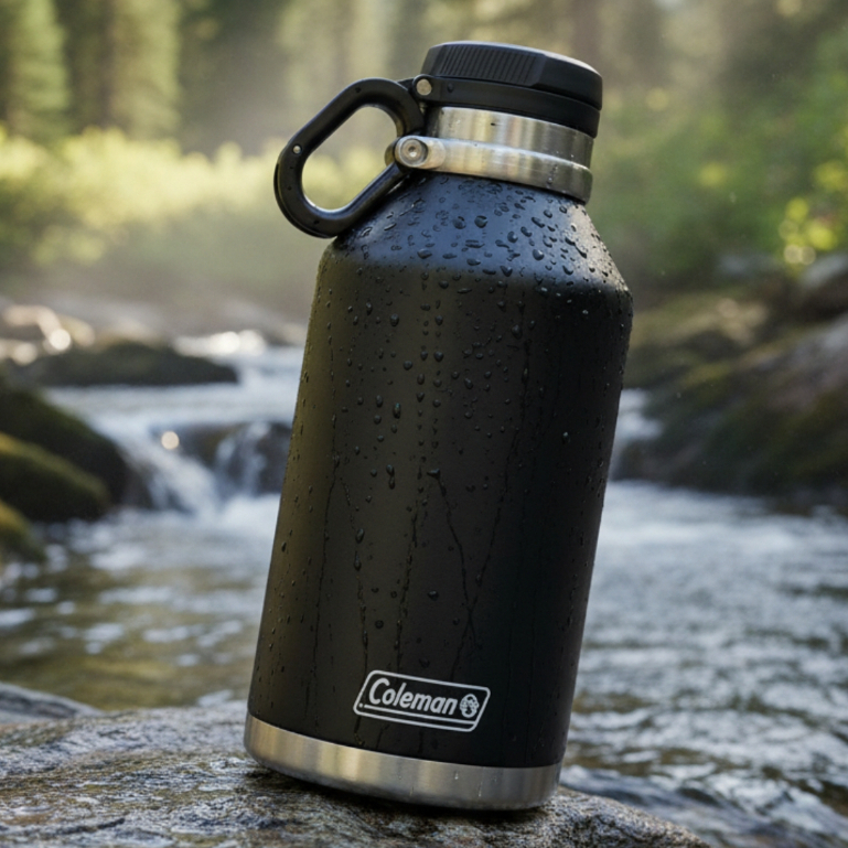Growler Térmico Coleman Inox 1,9L – Mantém Bebidas Frias 76h e Quentes 41h com Isolamento a Vácuo