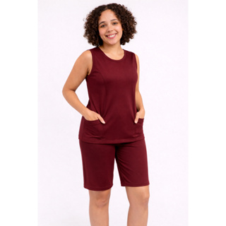 Uniforme blusa e bermuda secretaria do lar Babá Domestica Camareira Copeira Empregada regata em Oferta na Shopee