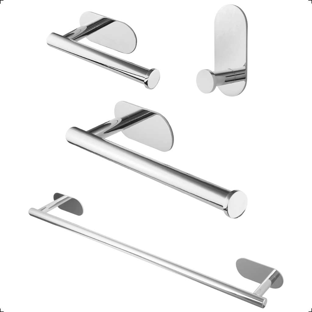 Kit Acessórios Suporte Banheiro Lavabo Luxo Aço Inox 304
