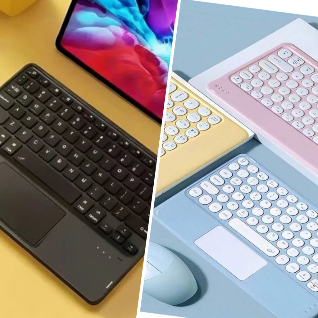 Teclado Bluetooth com Touchpad Sem Fio para Tablet, PC e Celular – Android, iOS e Windows (Modelo Aleatório)