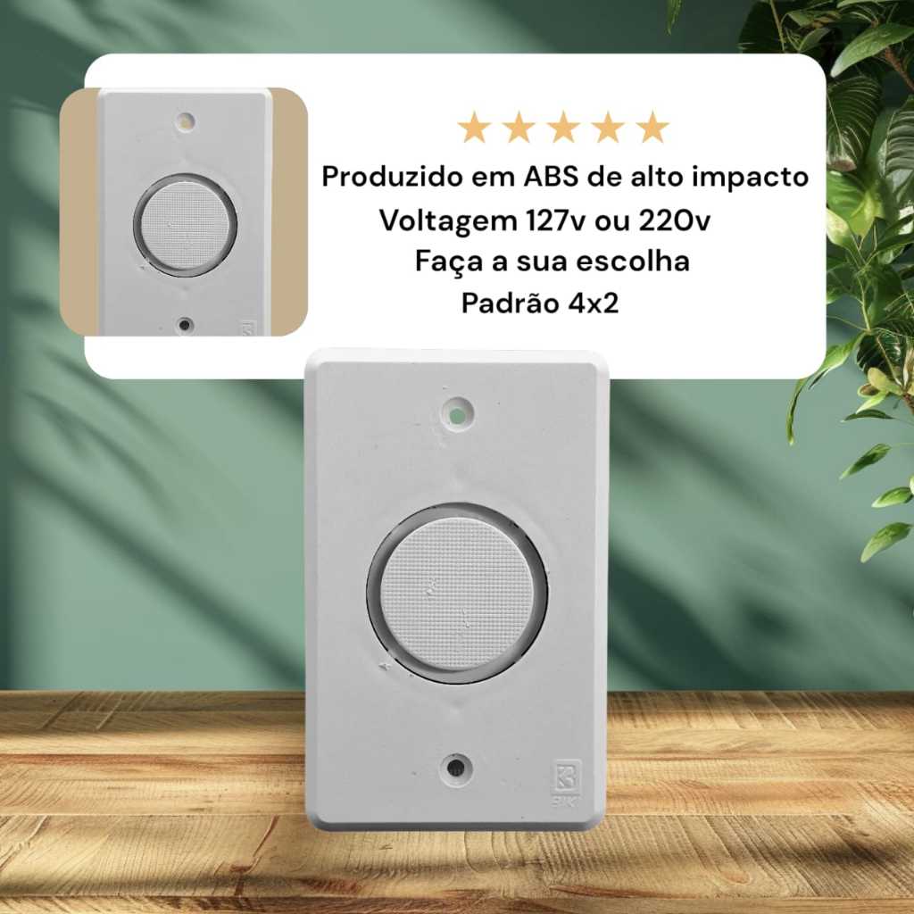 Campainha Cigarra Embutir 127v ou 220v Biki
