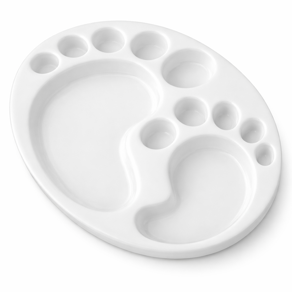 Godê Paleta De Plástico 12 Cavidades Formato Pé Pintura e Artesanato - Sinoart