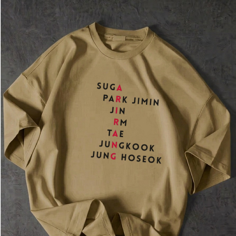 Camiseta Bts unissex fã club arirang tour 2026 nomes dos integrantes blusa coreana premium