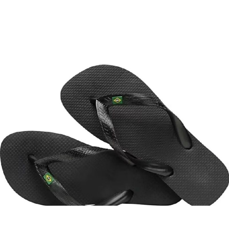 Chinelo de dedo Havaina Do Brasil Bandeirinha TOP PROMOÇÃO Preta Branca