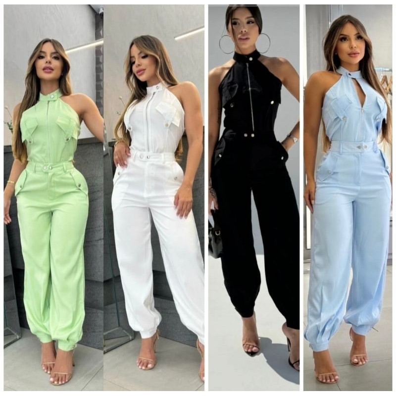 Conjunto Feminino Alfaiataria Divo – Blusa Elegante + Calça Reta  (Tam M)