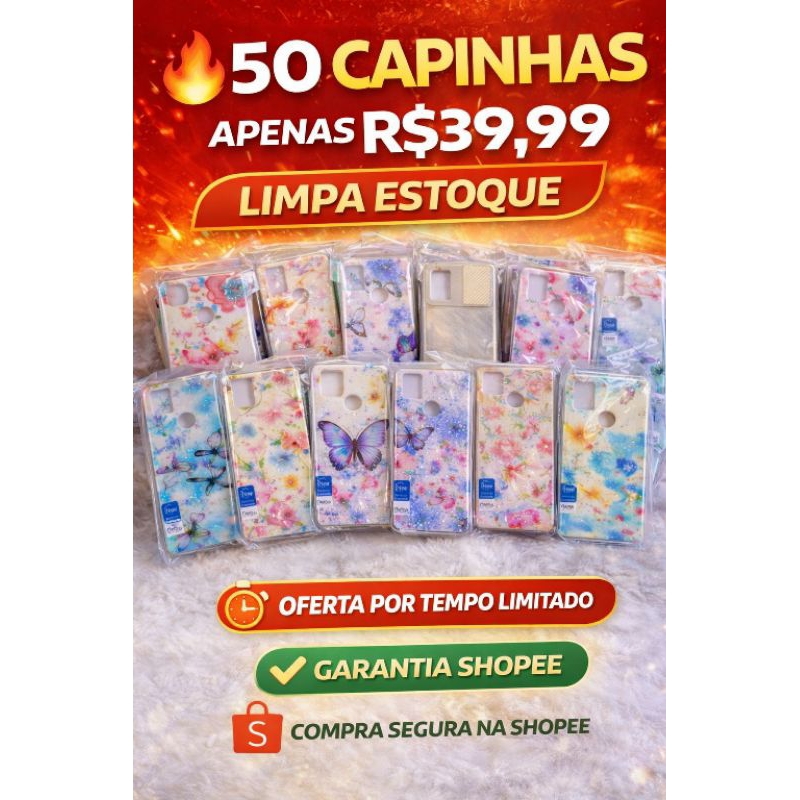 50 Capinhas Atacado Barato | KIT CAPINHAS NO ATACADO | Lote de capinhas para revenda