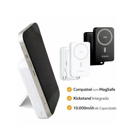 Power Bank Magnética Carregador Portátil A’GOLD BTE-60B 10000mah Com Carregamento Rápido