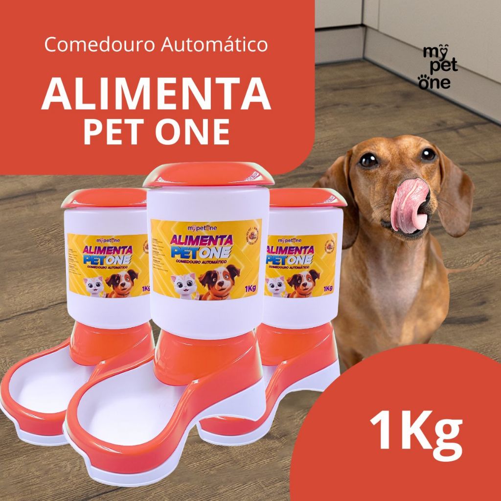 Kit 3 Comedouro Automático Truqys Pets Coral com Galão - 1Kg