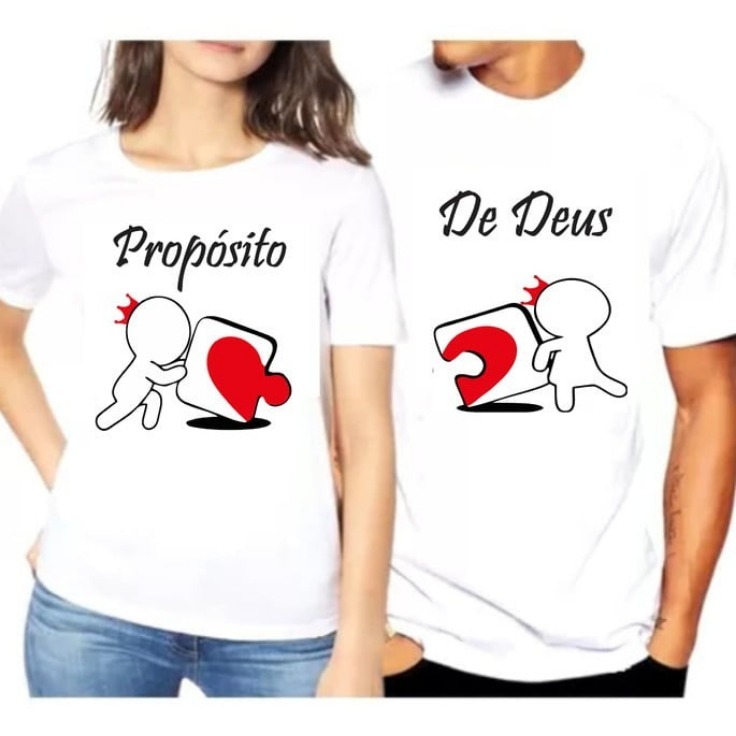Camiseta para casal branca manga curta, casal combinando, dia dos namorados, presente romântico, look de casal, amor.