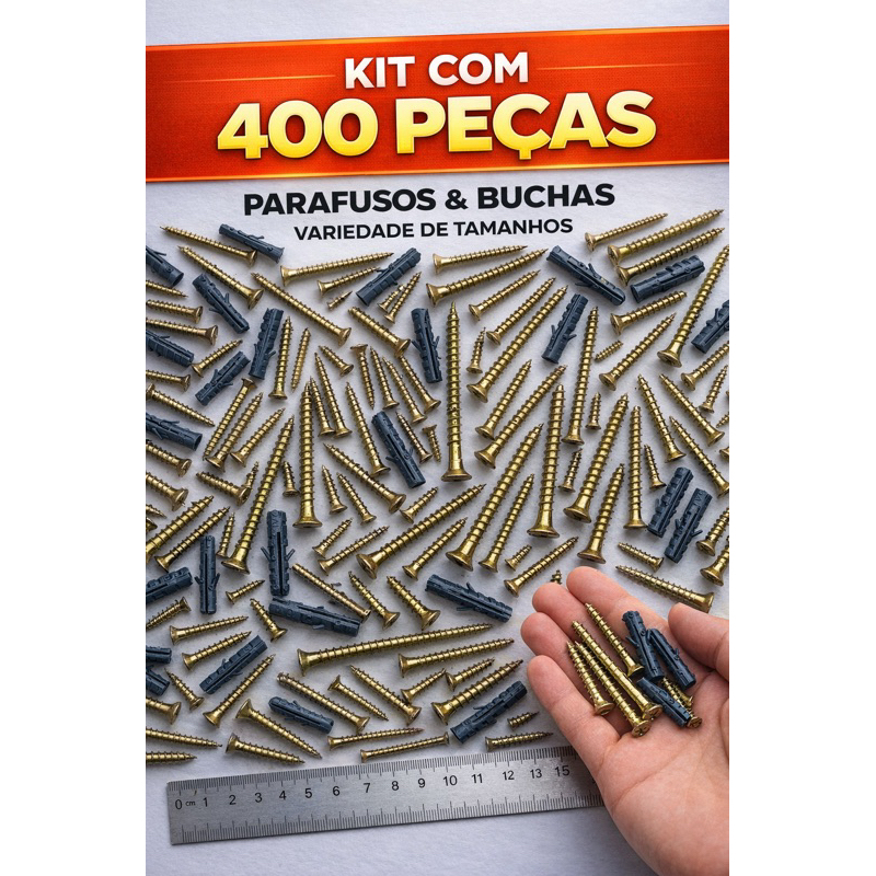 kit parafusos e buchas 400 unidades