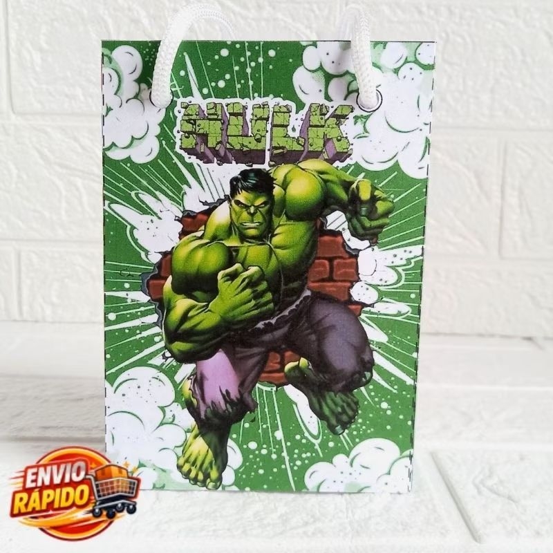 Sacolinha Hulk Personalizada| Festa Infantil|Lembrancinhas|Aniversário|mesversário|supresa