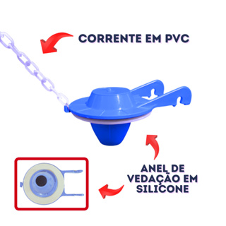 Obturador Universal para Caixa Descarga Acoplada com corrente PVC em Oferta na Shopee