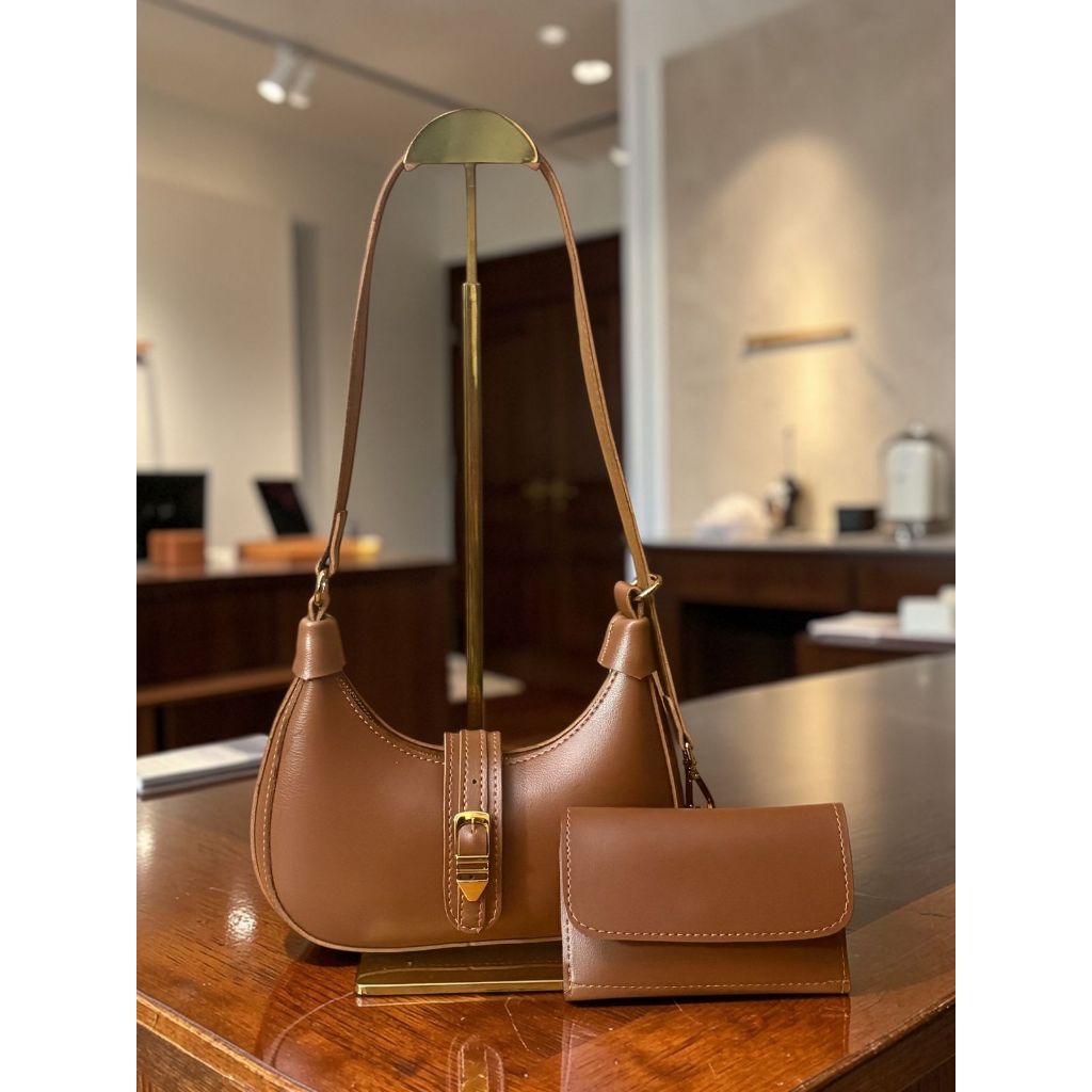 Bolsa Feminina Baguete Premium com Carteira em Couro Sintético