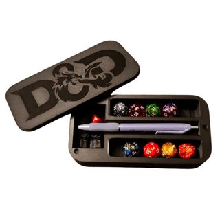 Caixa Porta Dados RPG D&D com Compartimentos + Porta Caneta | Organizador Geek Dice Box Premium