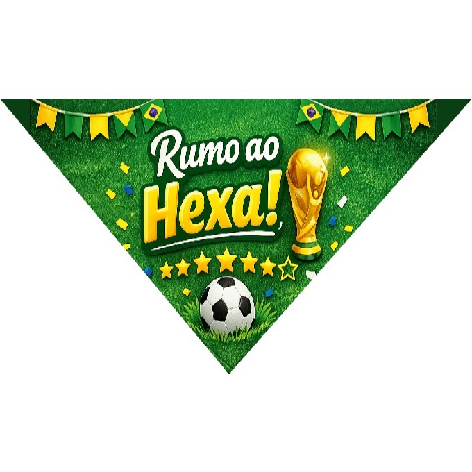 Tecido Marcado Sem Acabamento  | Kit 400 Bandanas Pet Copa do Mundo 2026 Brasil