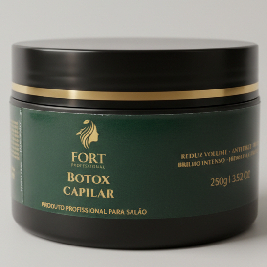 Botox Capilar Fort Profissional 250g Redutor de Volume Alinhamento Térmico Antifrizz Brilho Intenso