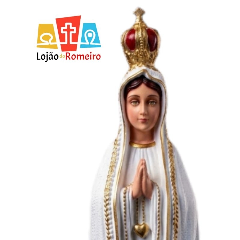 Nossa Senhora de Fátima inquebrável 47cm. PODE MOLHAR