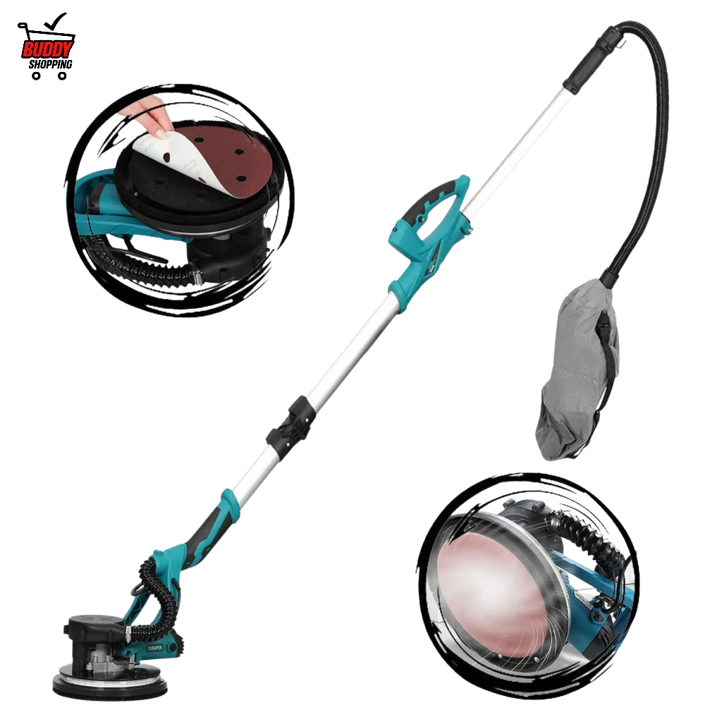 Lixadeira de Parede e Teto Elétrica 750W LED Coletor Pó Extensível Profissional 110V/220V em Oferta na Shopee