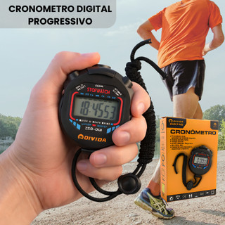 Cronômetro digital de mão, com cordão (Aura-Mix)