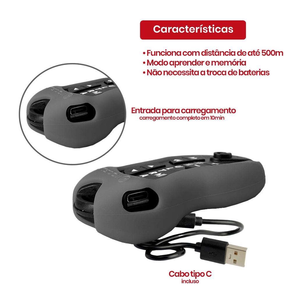 Controle Remoto Longa Distancia Ultra Recarregável Universal 500m — imagem 2 de 2