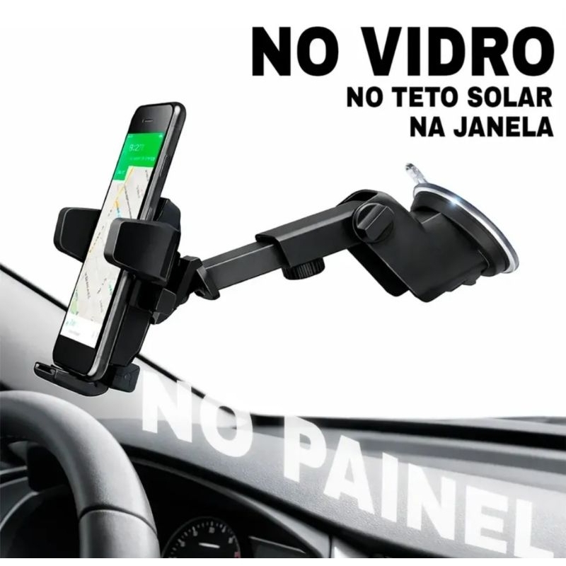 Suporte De Celular Carro 360 Mesa Melhor Ventosa Gruda No Painel Encaixe Giratório Articulado Apoio