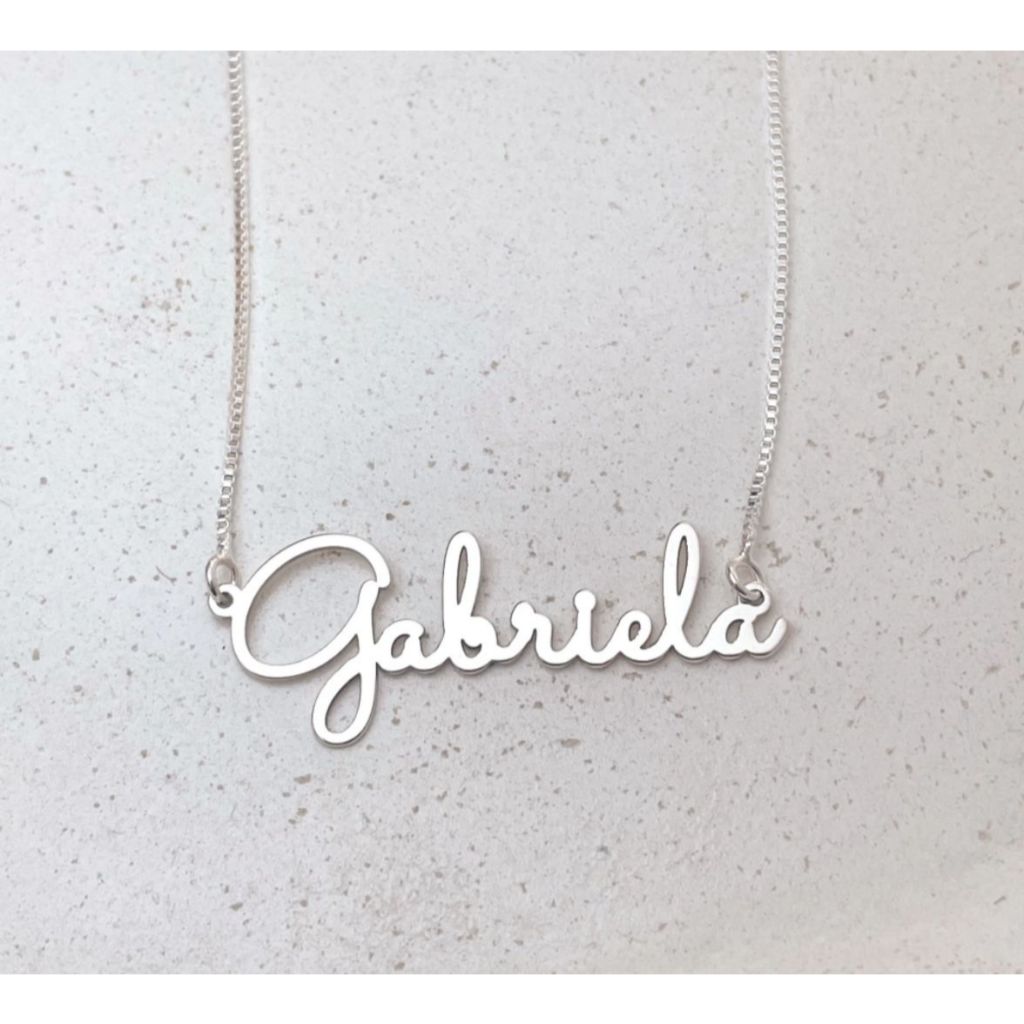 Colar com Nome Manuscrito Personalizado em Prata 925 Legítima