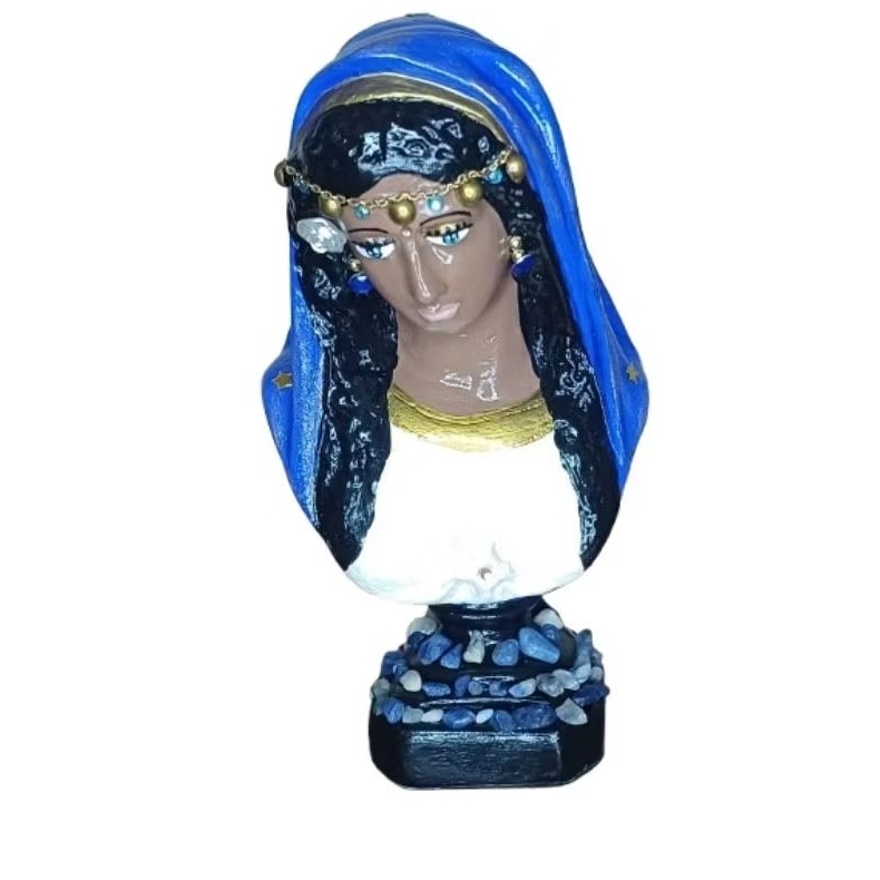 Santa Sarah Kali busto pequeno imagem estátua escultura - Santa Sara padroeira dos ciganos povo cigano