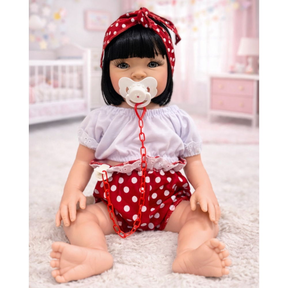 Bebê Reborn Boneca Realista Barata Vários Itens Com Bolsa