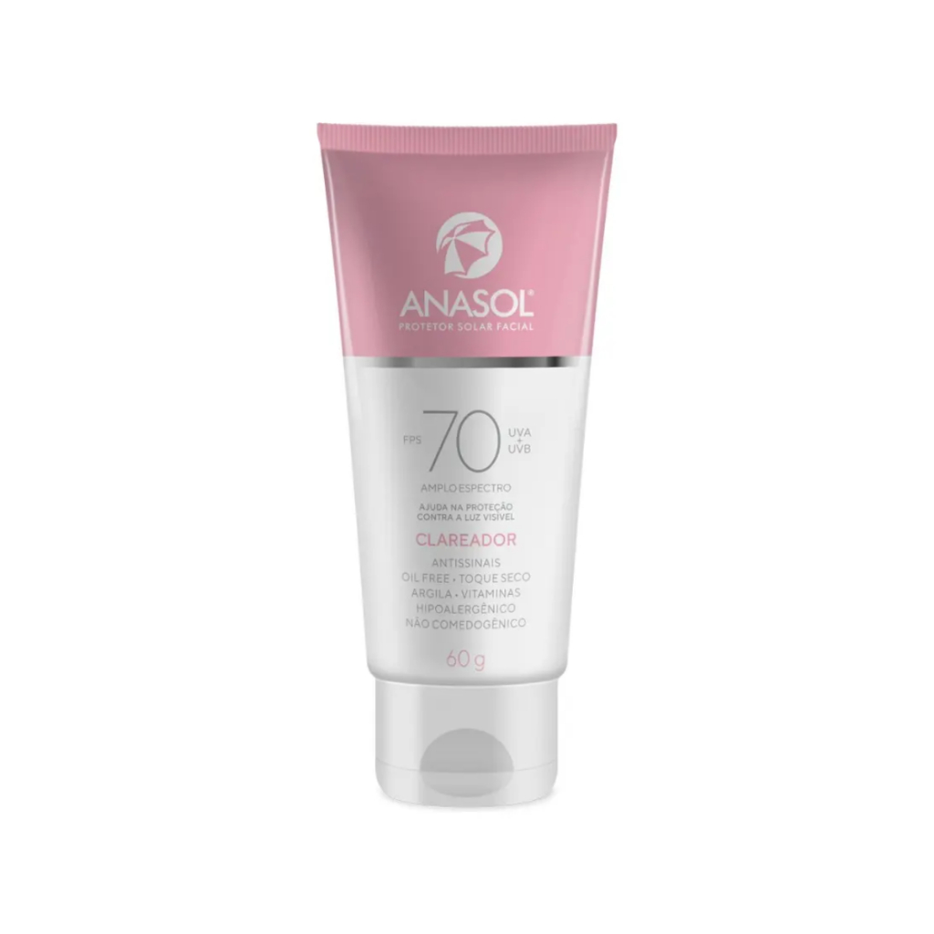 Protetor Solar Anasol FPS 70 Facial com clareador 60 g